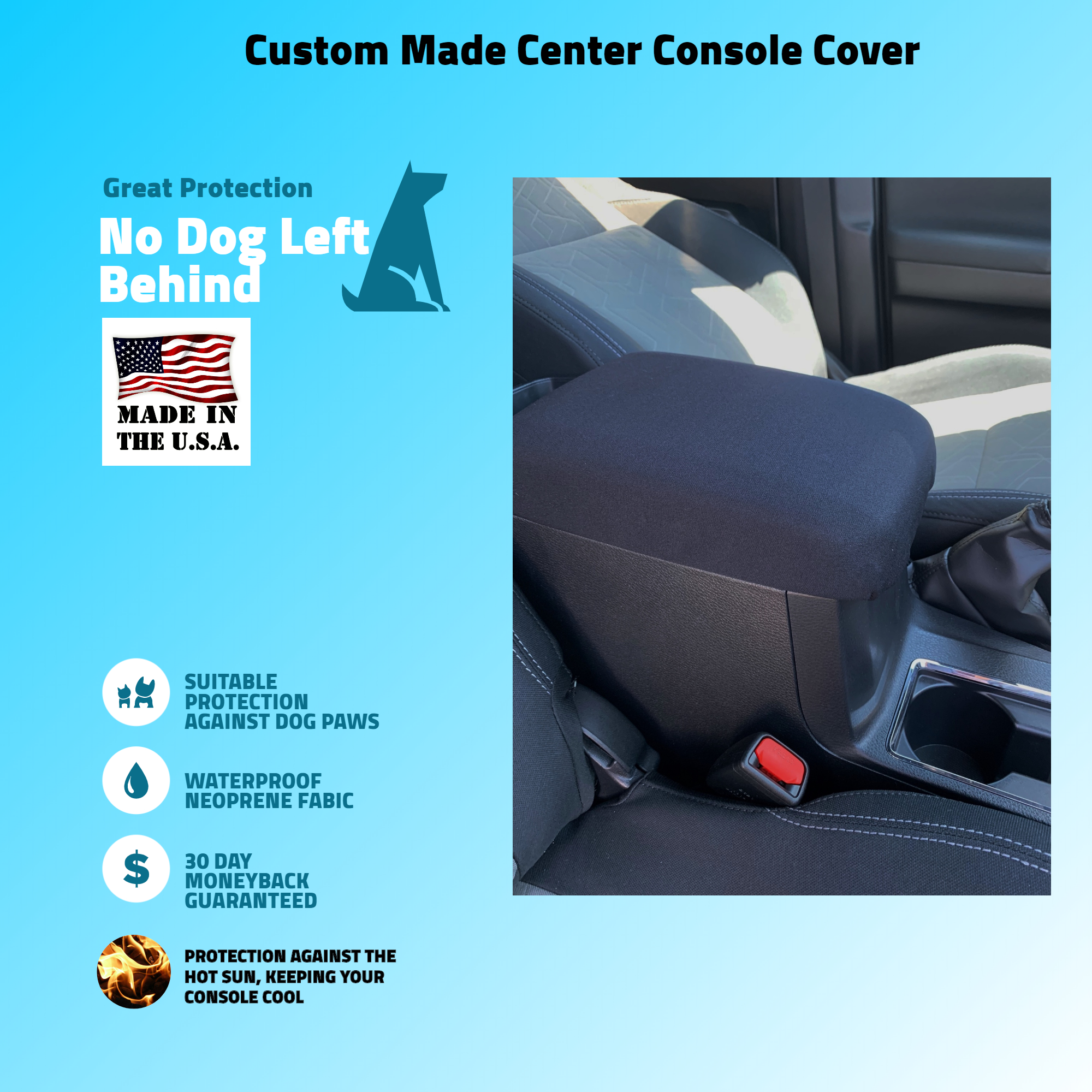 Buy Center Console Armrest Cover fits the Toyota Tacoma 2016-2022- Neoprene Material