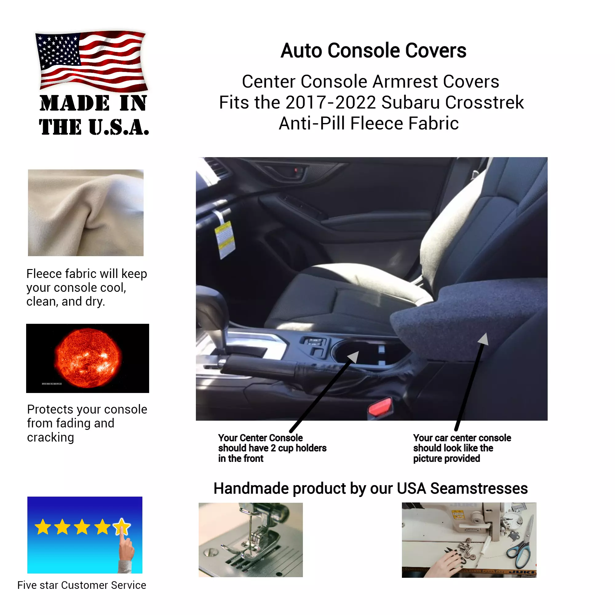 Fleece Console Cover - Subaru Crosstrek 2018-2020