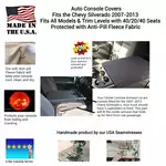 Buy Center Console Armrest Cover fits the Chevy Silverado 2007-2013 (All Models & Trim Levels with 40/20/40 seats)- Fleece Material