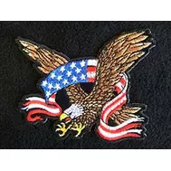 American Eagle Flying with Ribbon Patch