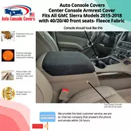 Buy Fleece Center Console Armrest Covers fits the GMC Sierra 1500, 2500, 3500 2015-2018