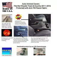 Buy Auto Armrest Covers -Fits the Chrysler Town & Country 2011-2016- Fleece material (PAIR)