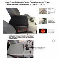 Buy Neoprene Center Console Armrest Cover fits the Ford F-150 2011-2014 with 40/20/40 front seats 