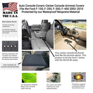 Buy Neoprene Center Console Armrest Cover fits the Ford F-450 2002-2010 with 40/20/40 Front Seats