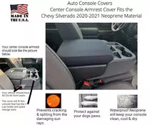 Buy Neoprene Center Console Armrest Cover Fits the Chevrolet Silverado Custom 1500, 2500, 3500, 2020-2021