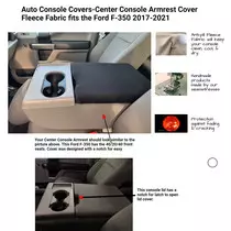 Buy Fleece Console Armrest Cover fits the Ford F-350 2017-2022 Fold down middle seat with a console box