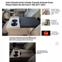 Buy Fleece Center Console Armrest Cover fits the Ford F-450 Super Duty 2017-2022 Fold down middle seat with a console box