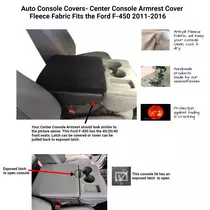 Buy Fleece Center Console Armrest Cover fits the Ford F-450 2011-2016 Fold down middle seat with a console box