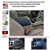 Buy Neoprene Center Console Armrest Covers fits the GMC Sierra 1500, 2500, 3500 2015-2018