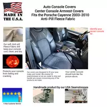 Buy Center Console Armrest Cover fits the Porsche Cayenne 2003-2010- Fleece Material
