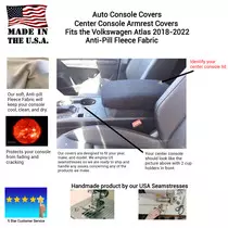 Buy Center Console Armrest Cover Fits the Volkswagen Atlas 2018-2022- Fleece Material