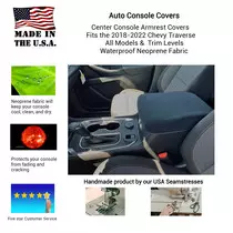 Neoprene Center Console Armrest Cover-Fits the Chevrolet Traverse 2018-2022 Waterproof Protection