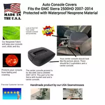 Buy Center Console Armrest Cover fits the GMC Sierra 2500HD (2007-2014) Neoprene Material