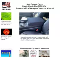 Buy Neoprene Center Console Armrest Cover fits the Honda Pilot 2023-2024