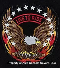 Live to Ride with Eagle and Flame Patch